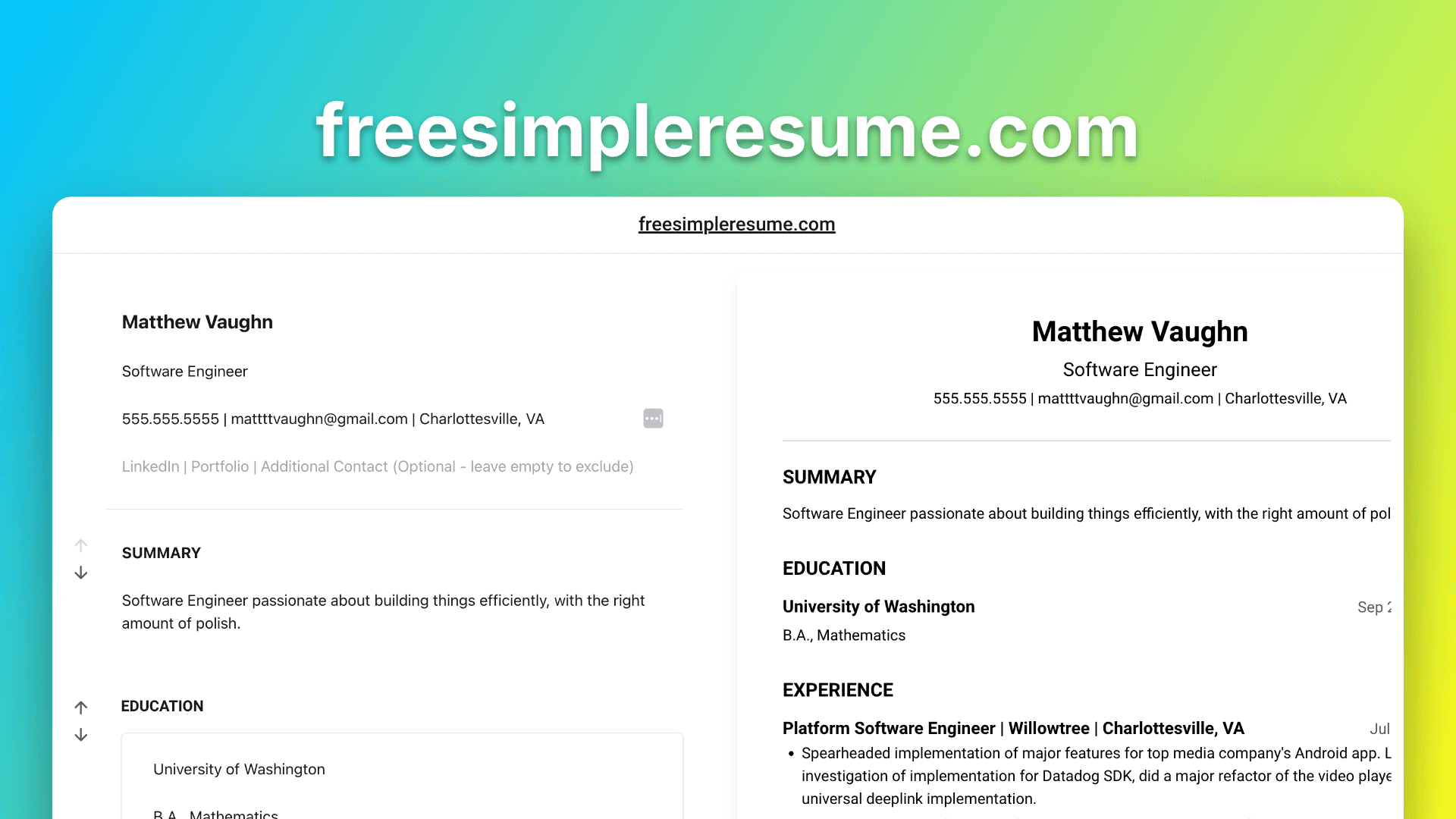 freesimpleresume.com